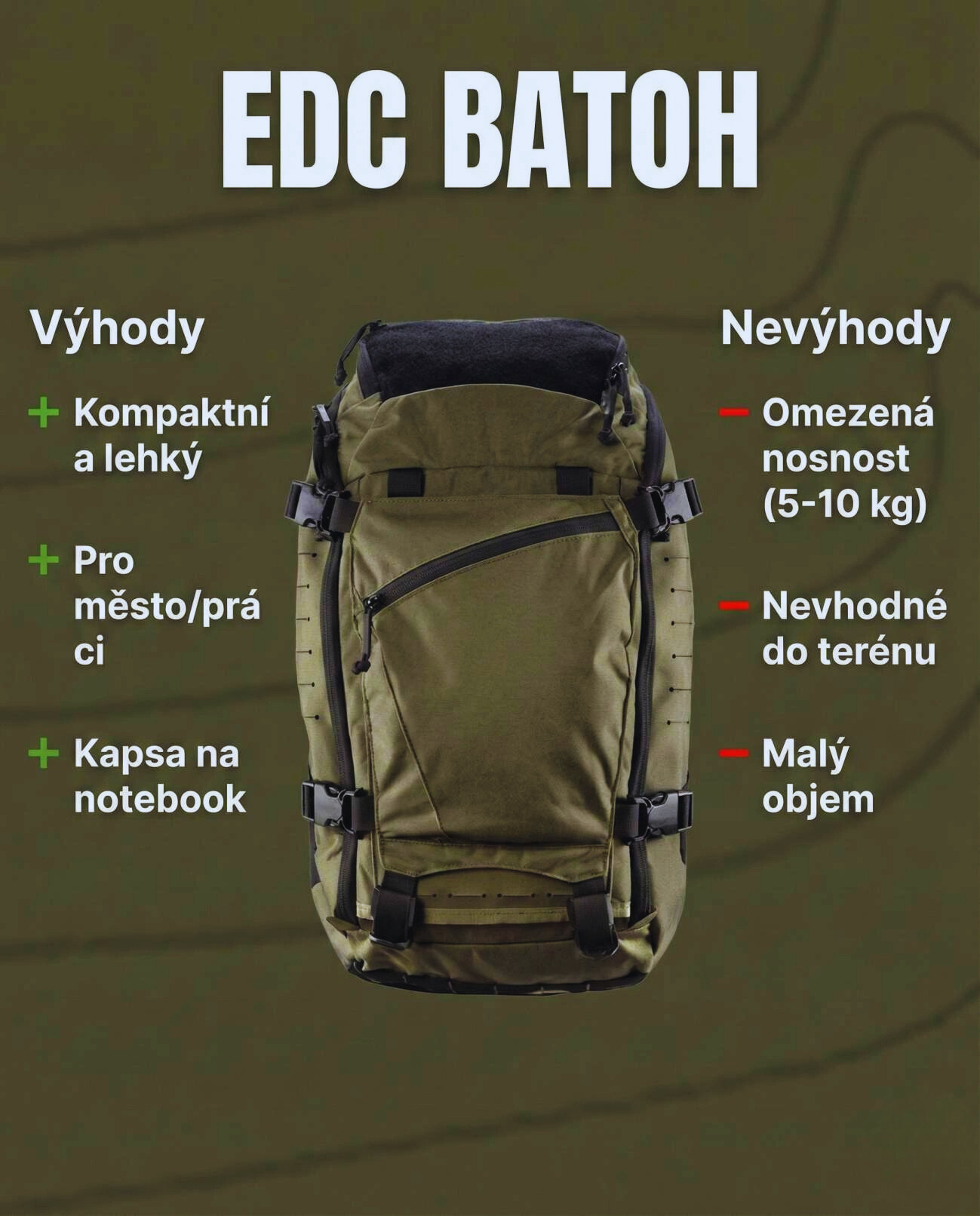 EDC batoh výhody a nevýhody